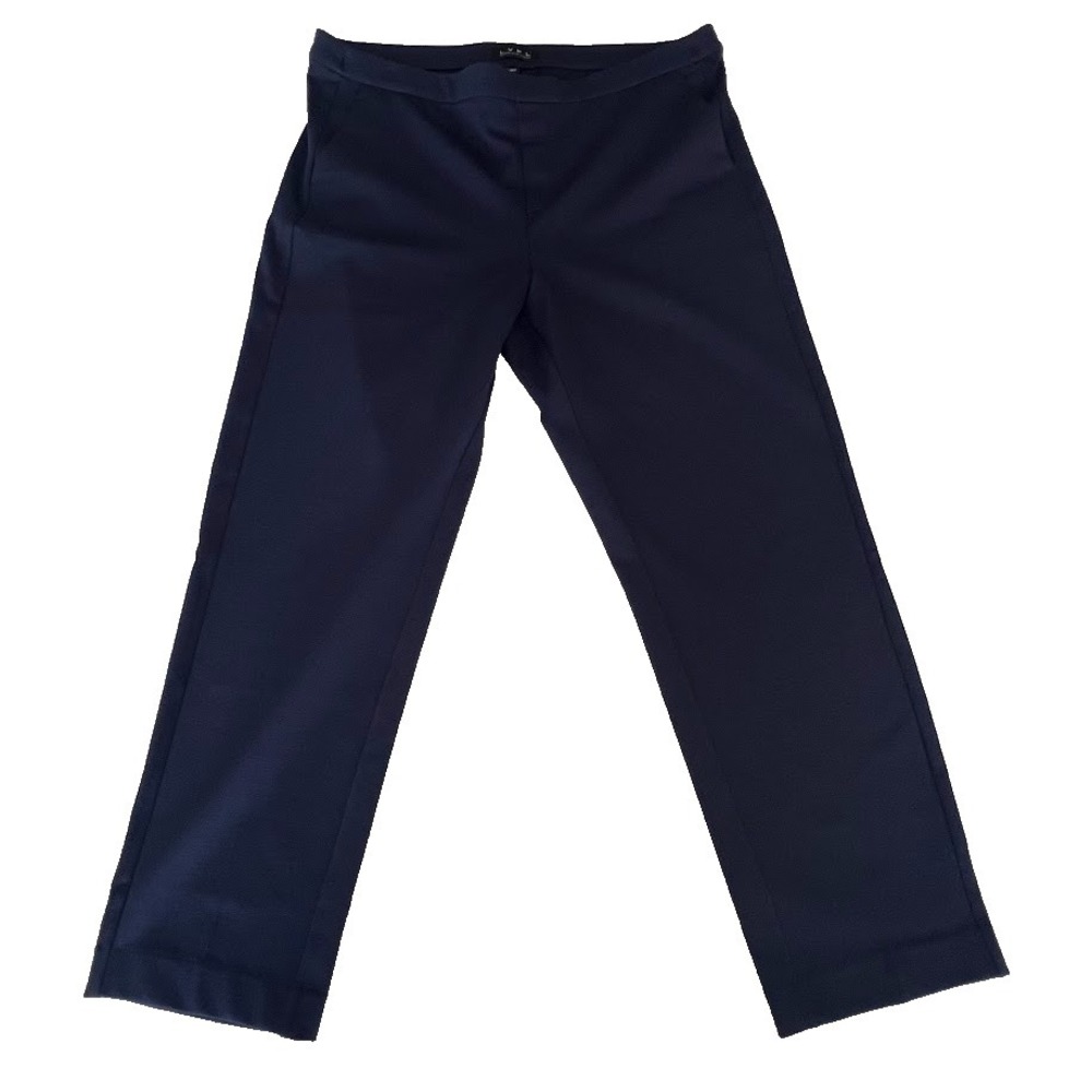 LVPL Pull On Trouser Pant Stretch Mid Rise Straight‎ Leg Pockets Size 16/33 Blue